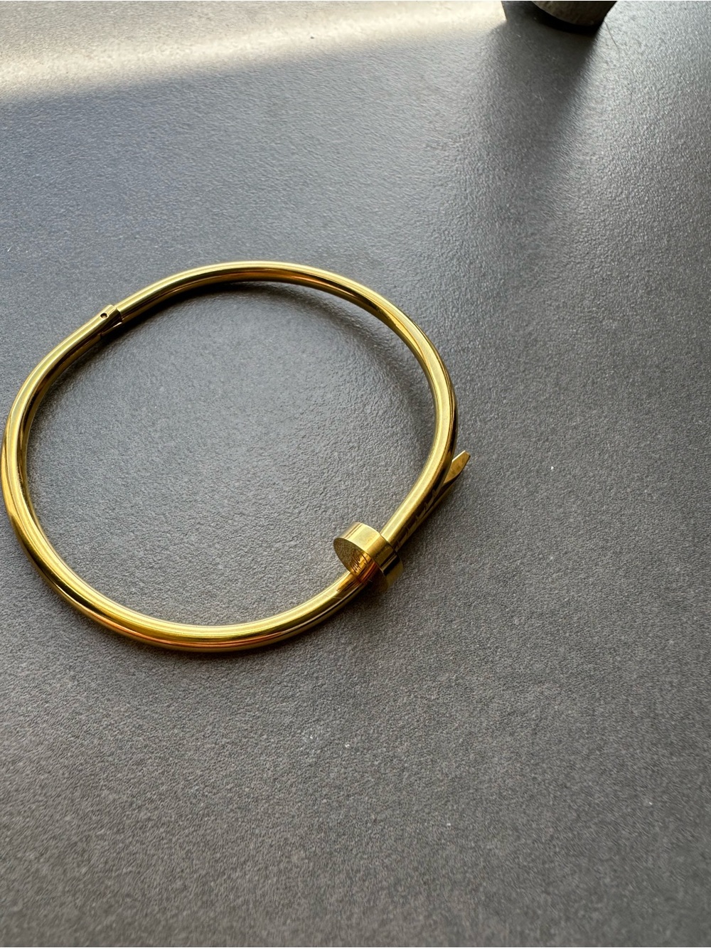 Gold Nail-Style Hinged Bangle Bracelet